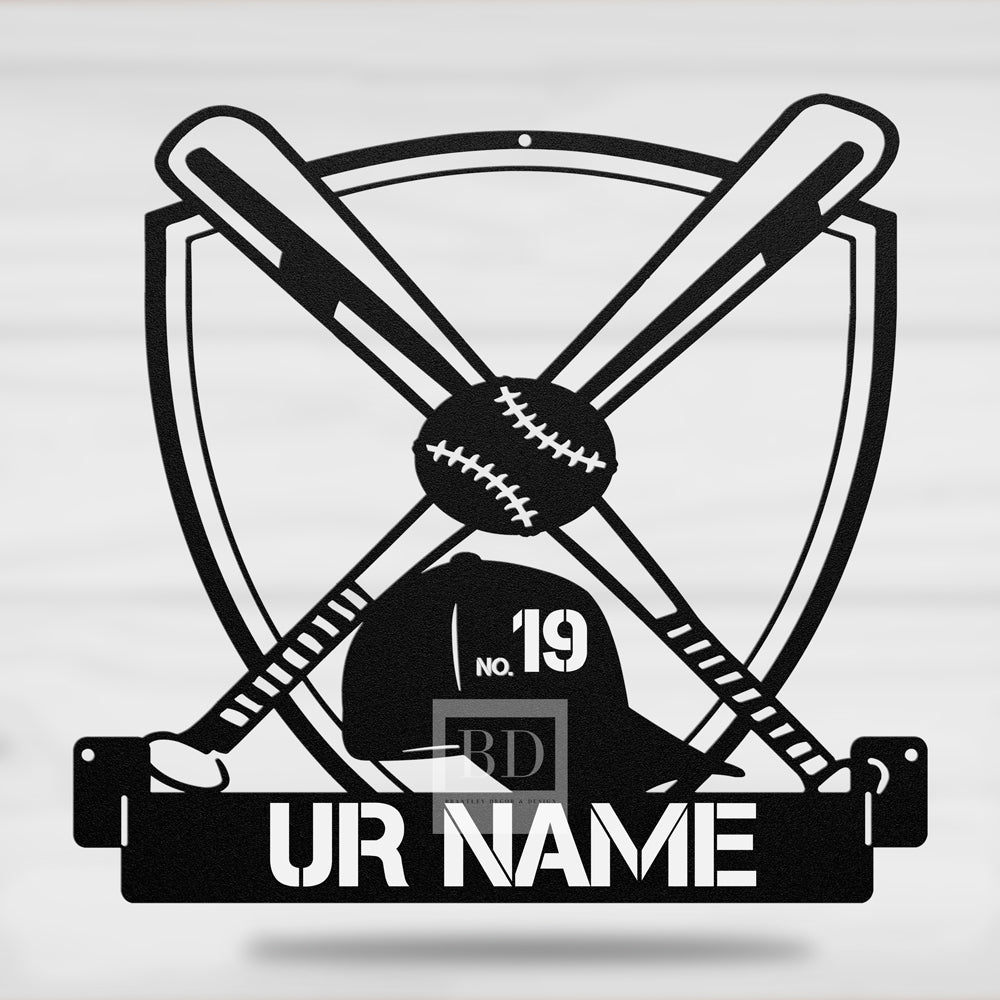 BASEBALL STEEL PERSONALIZED MONOGRAM