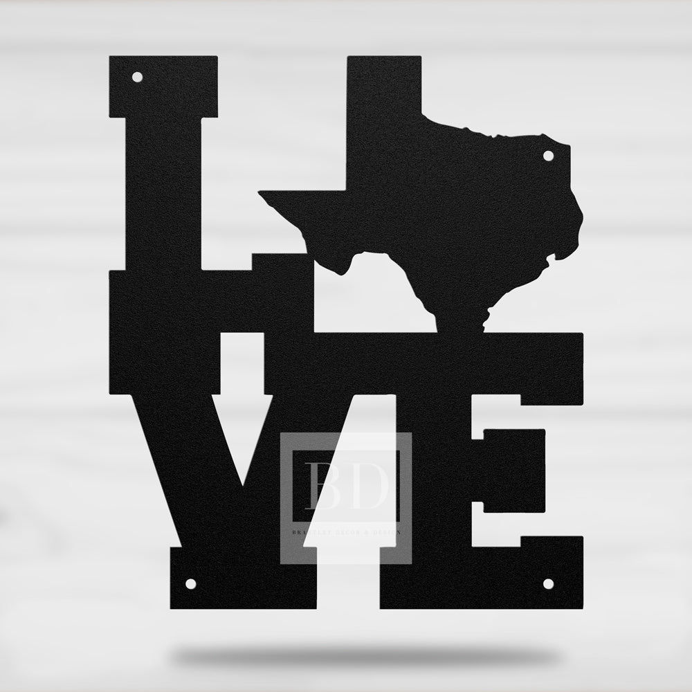 Love Texas Steel Wall Art