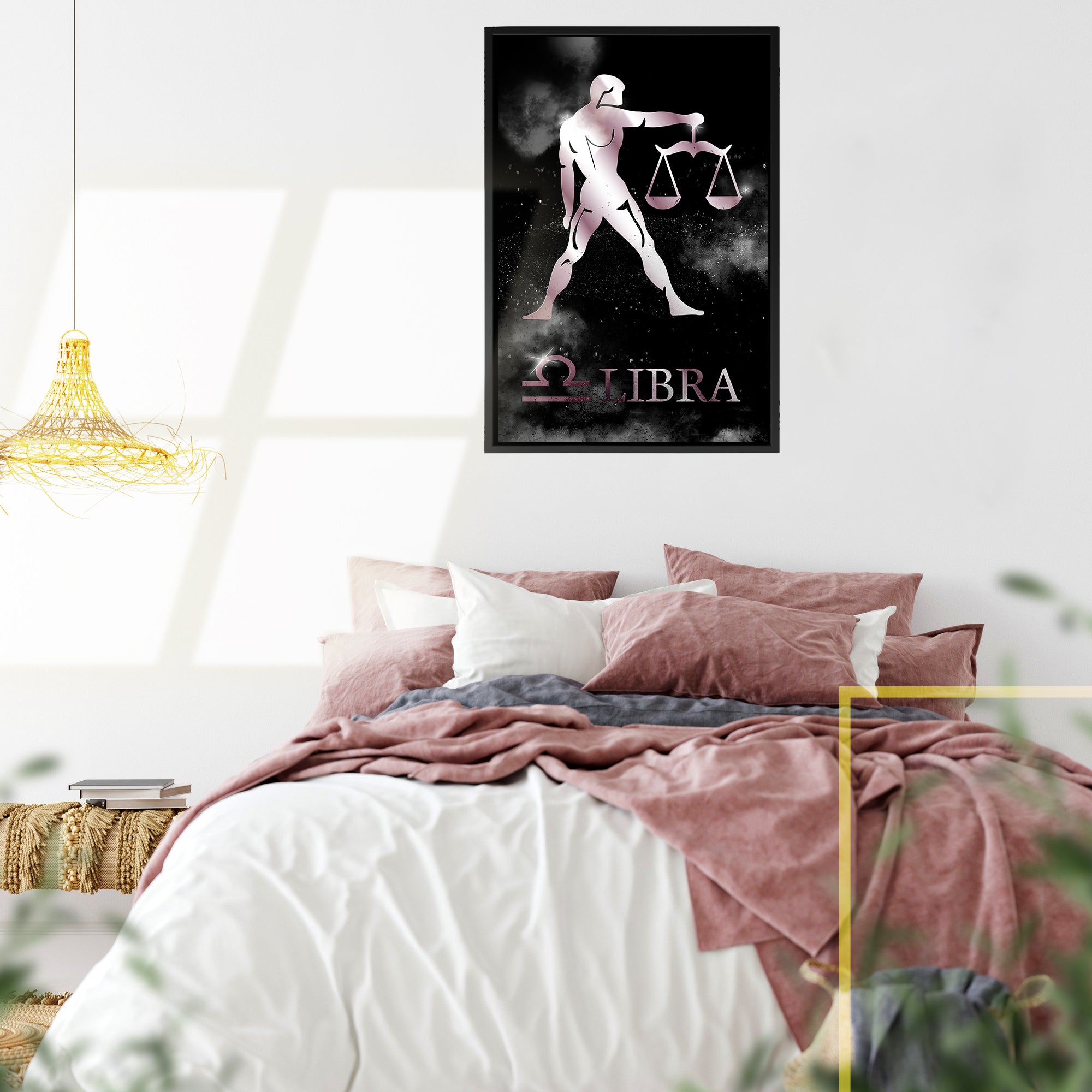 LIBRA POLISHED ROSE canvas on black