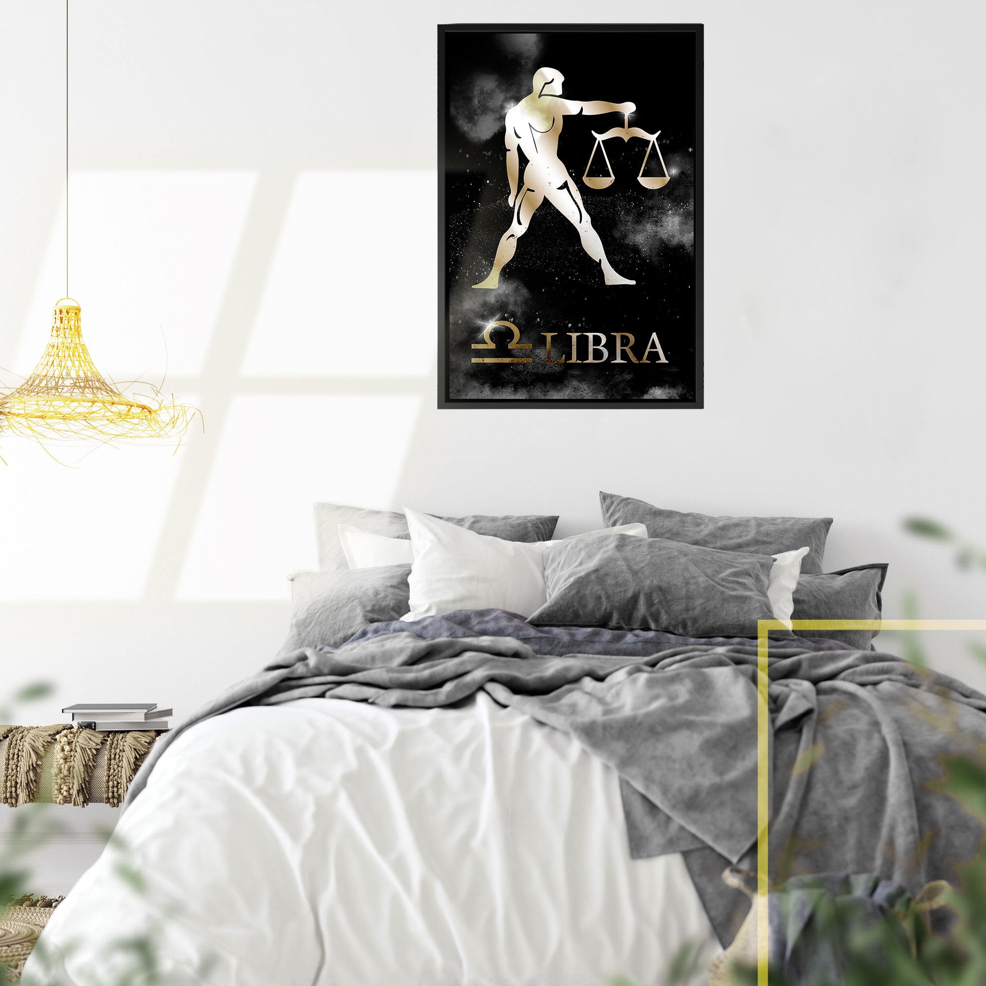 LIBRA POLISHED BRONZE canvas on black