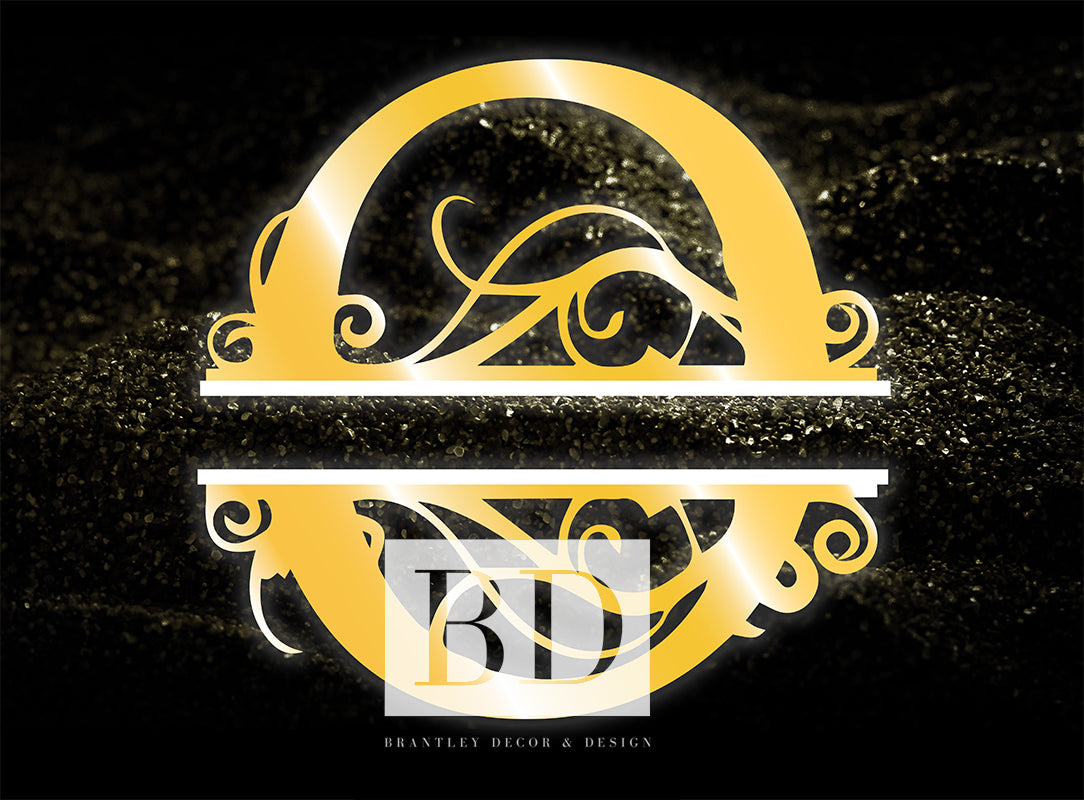 "O” Initial for Gold and Black  -Horizontal Framed Portrait-