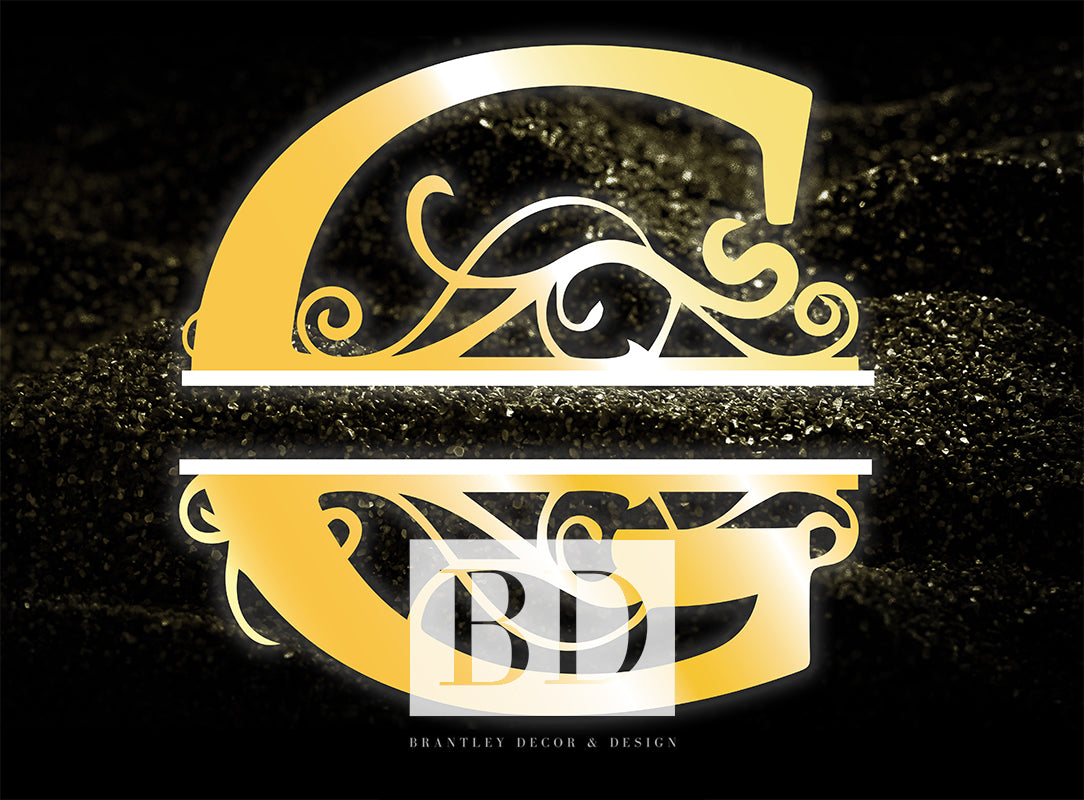 "G” Initial for Gold and Black  -Horizontal Framed Portrait-