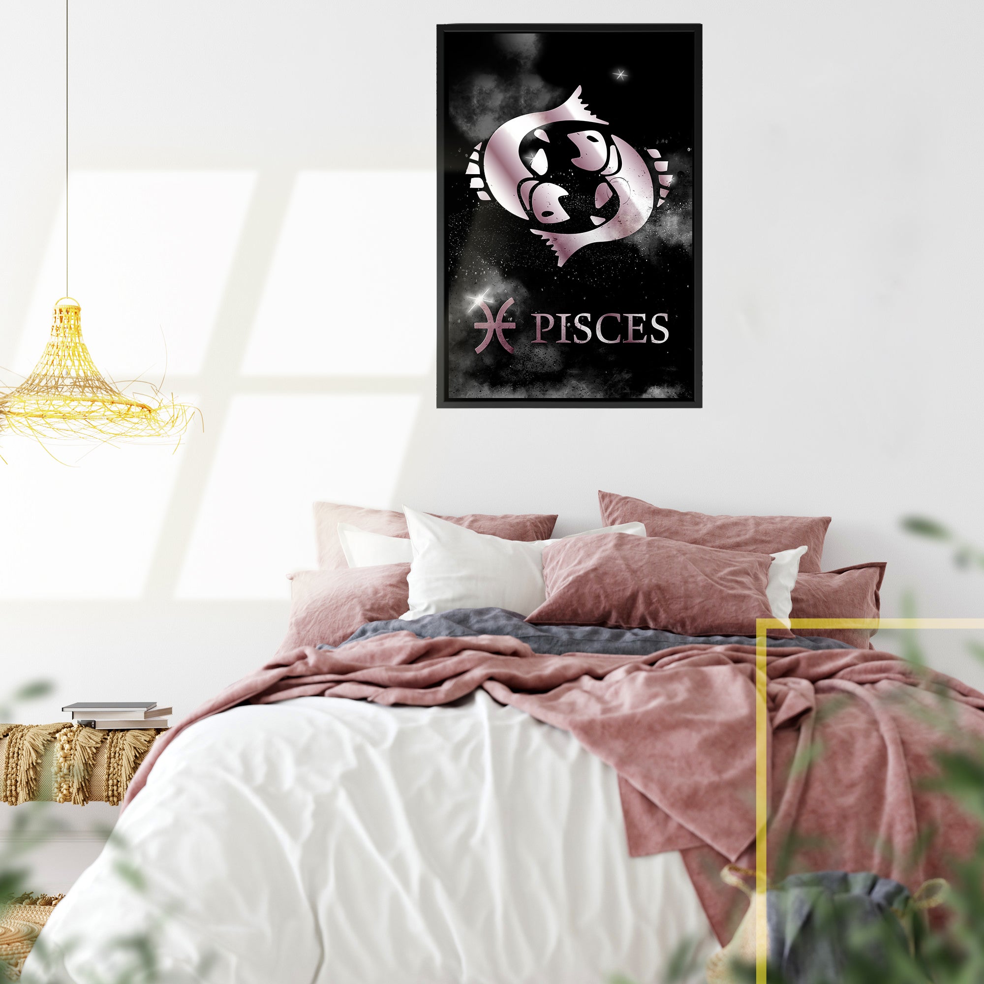 PISCES POLISHED ROSE canvas on black