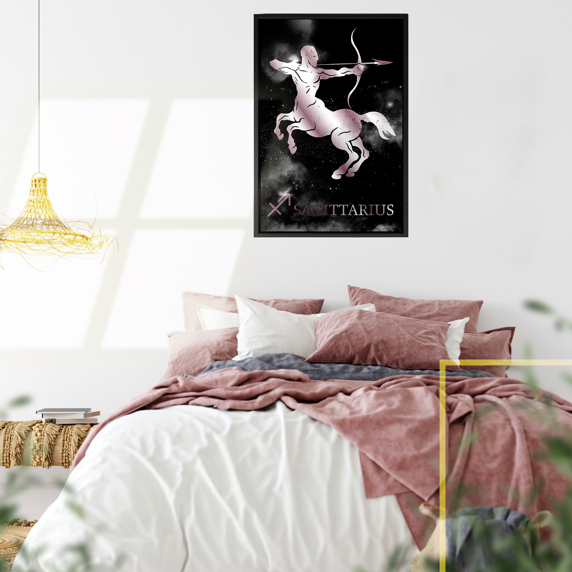 SAGITTARIUS POLISHED ROSE canvas on black