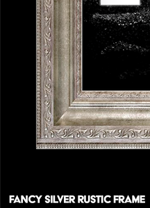 “V” Initial for Black and Chrome  -Horizontal Framed Portrait-