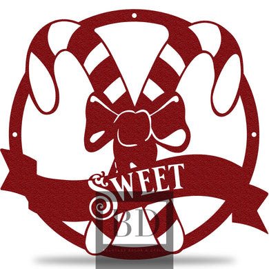 Sweet Candy Cane Steel Wallart