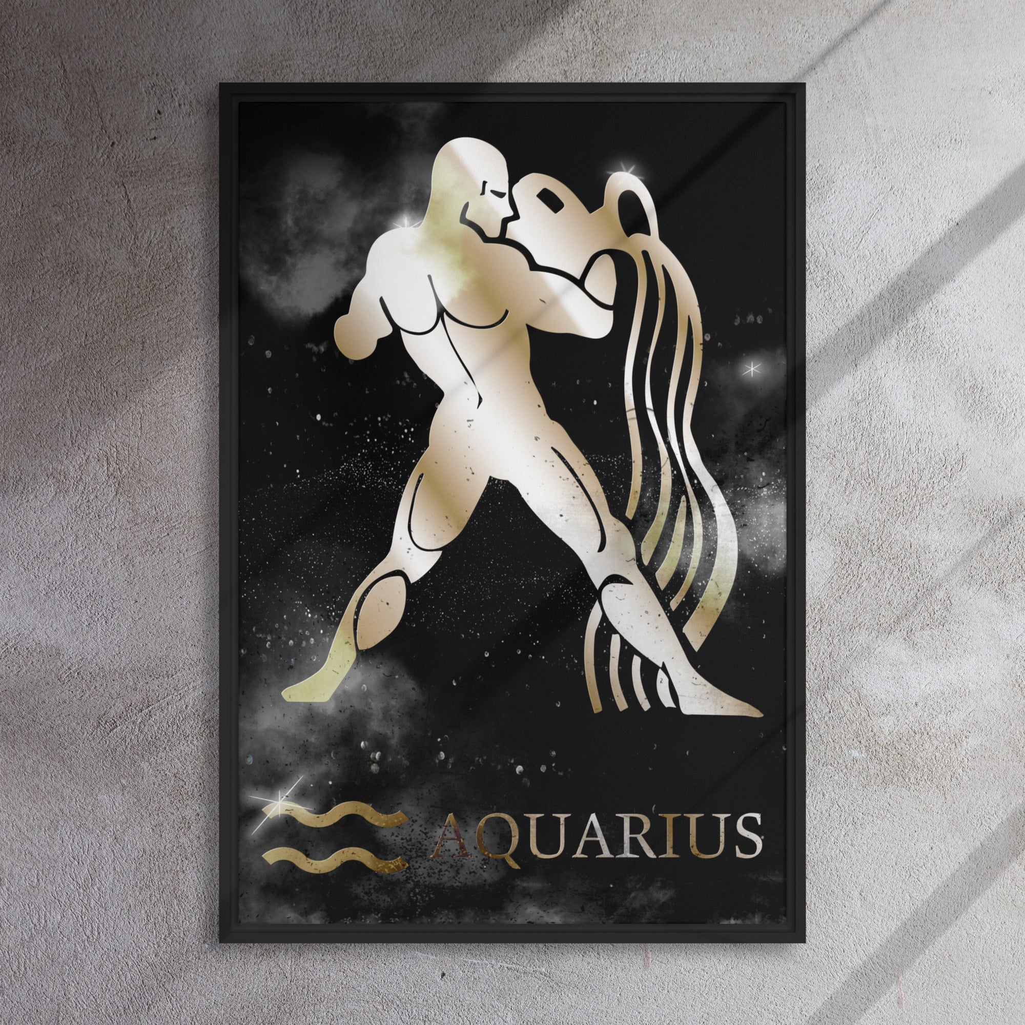 AQUARIUS POLISHED BRONZE canvas on black