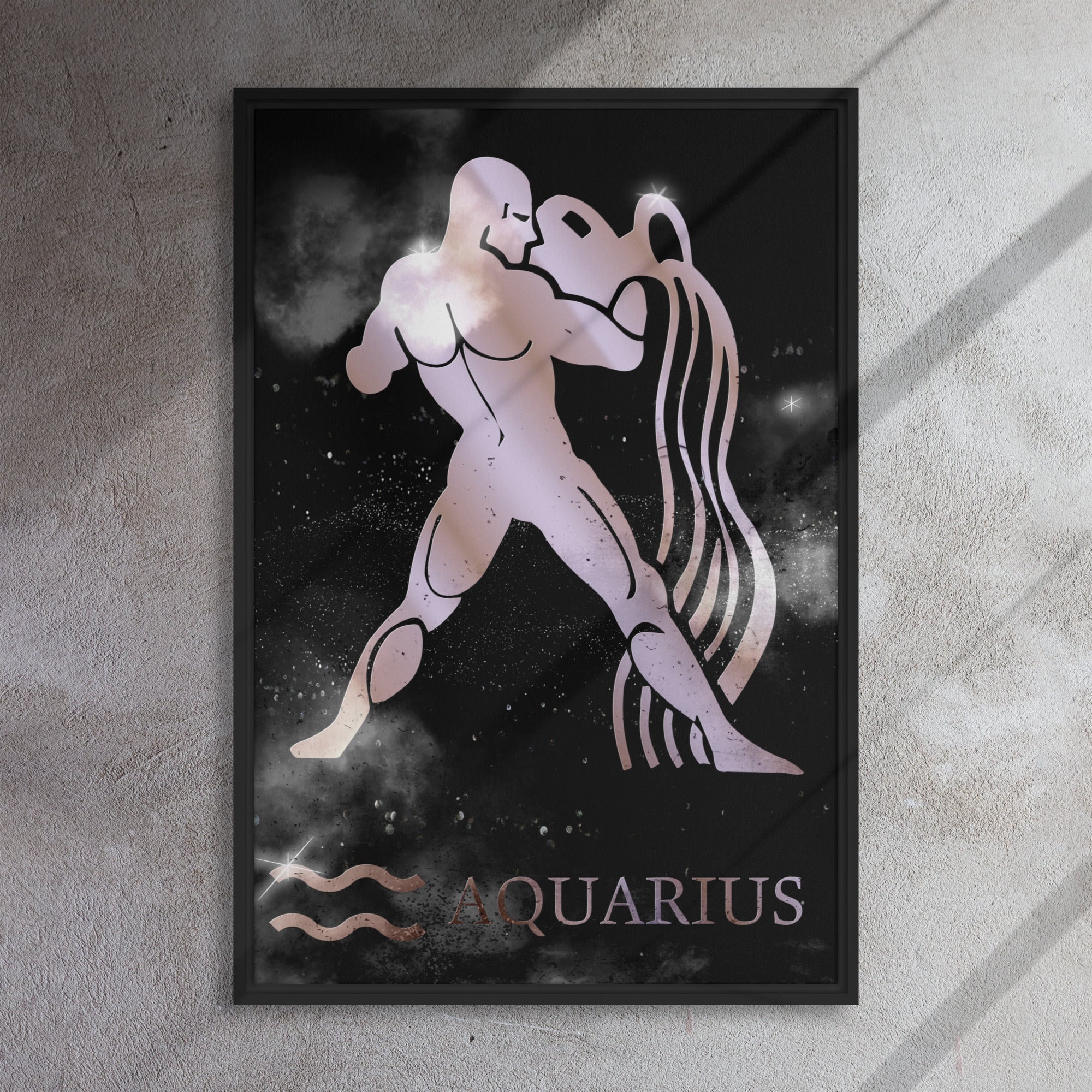 AQUARIUS POLISHED ROSE canvas on black