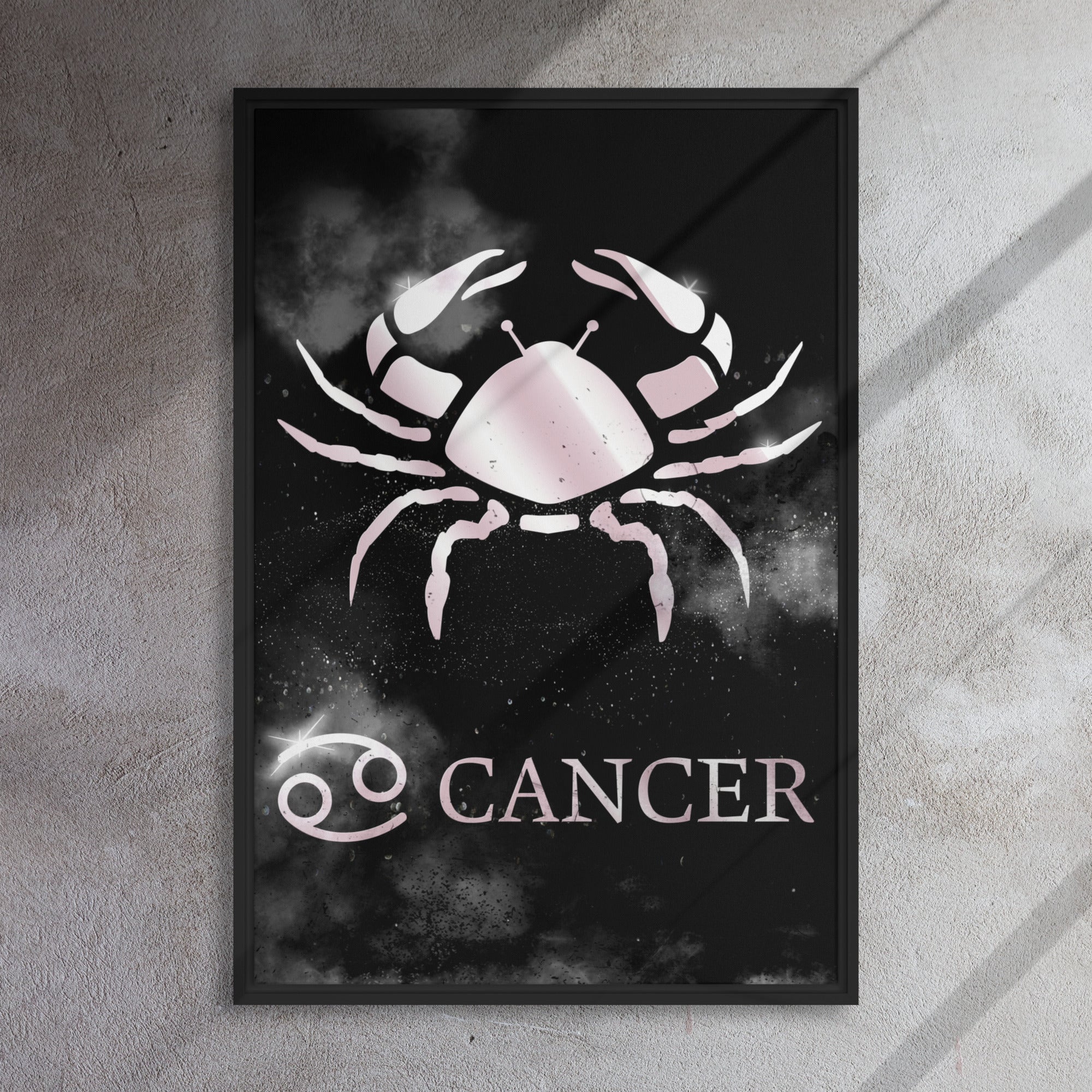 CANCER POLISHED ROSE canvas on black