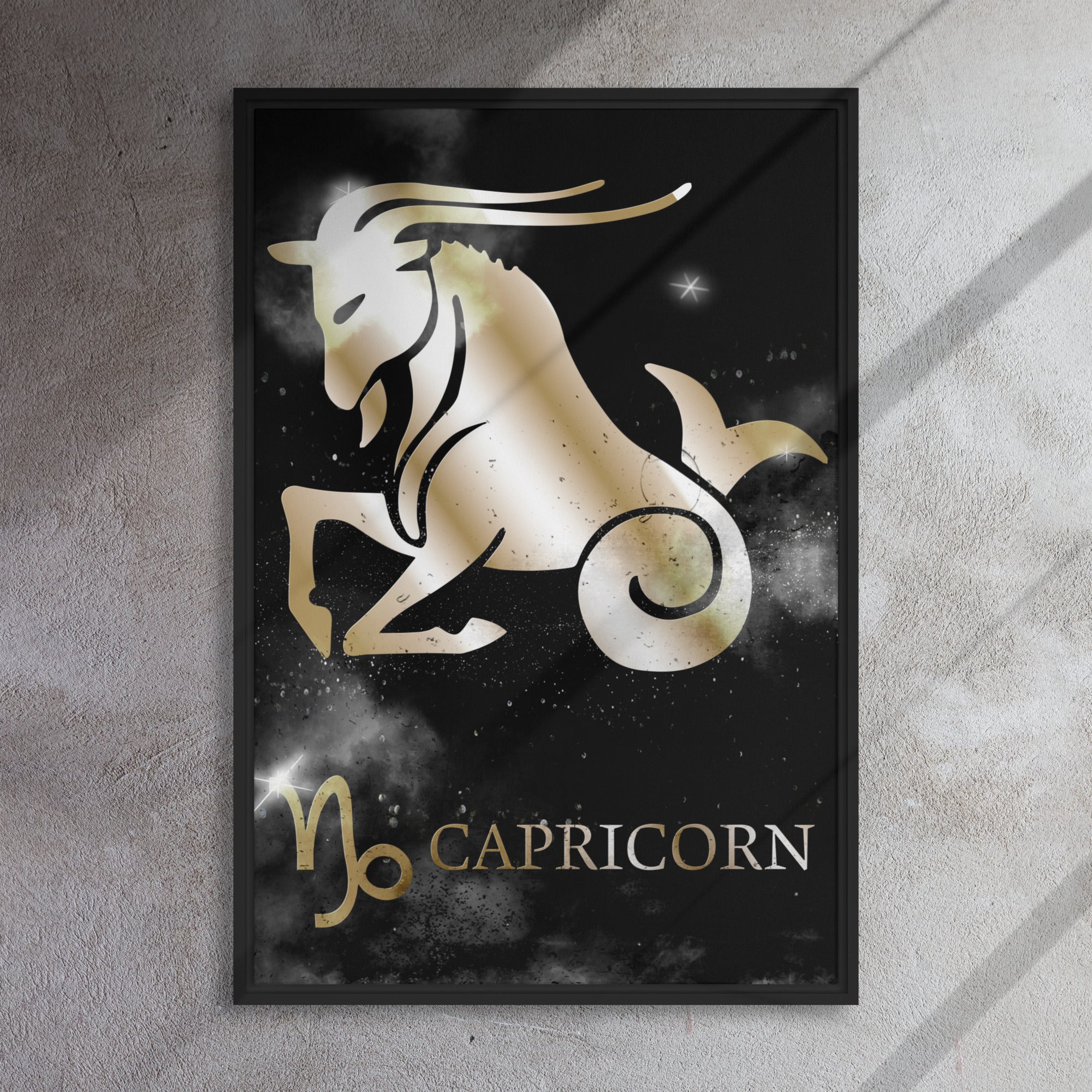 CAPRICORN POLISHED BRONZE canvas on black