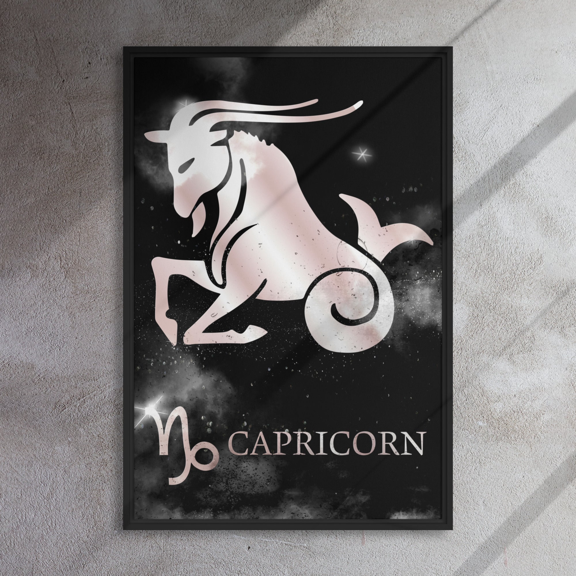 CAPRICORN POLISHED ROSE canvas on black