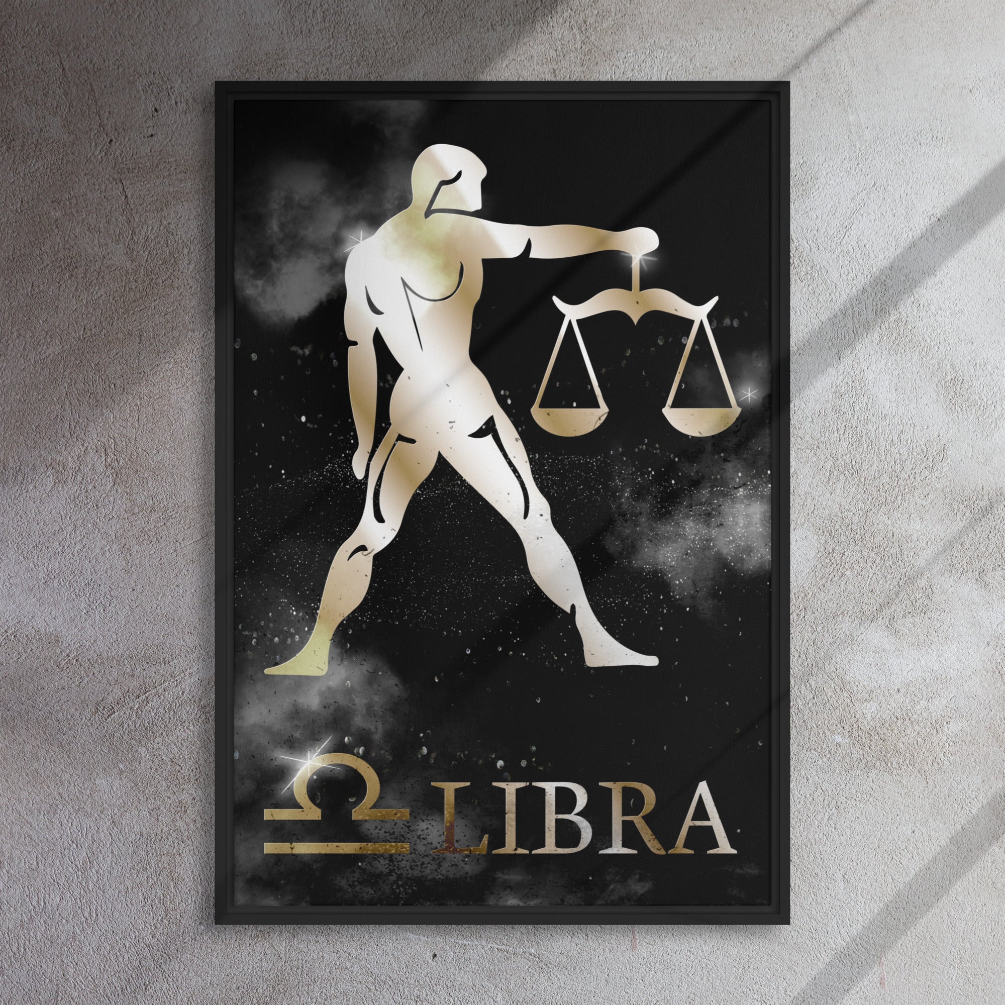 LIBRA POLISHED BRONZE canvas on black