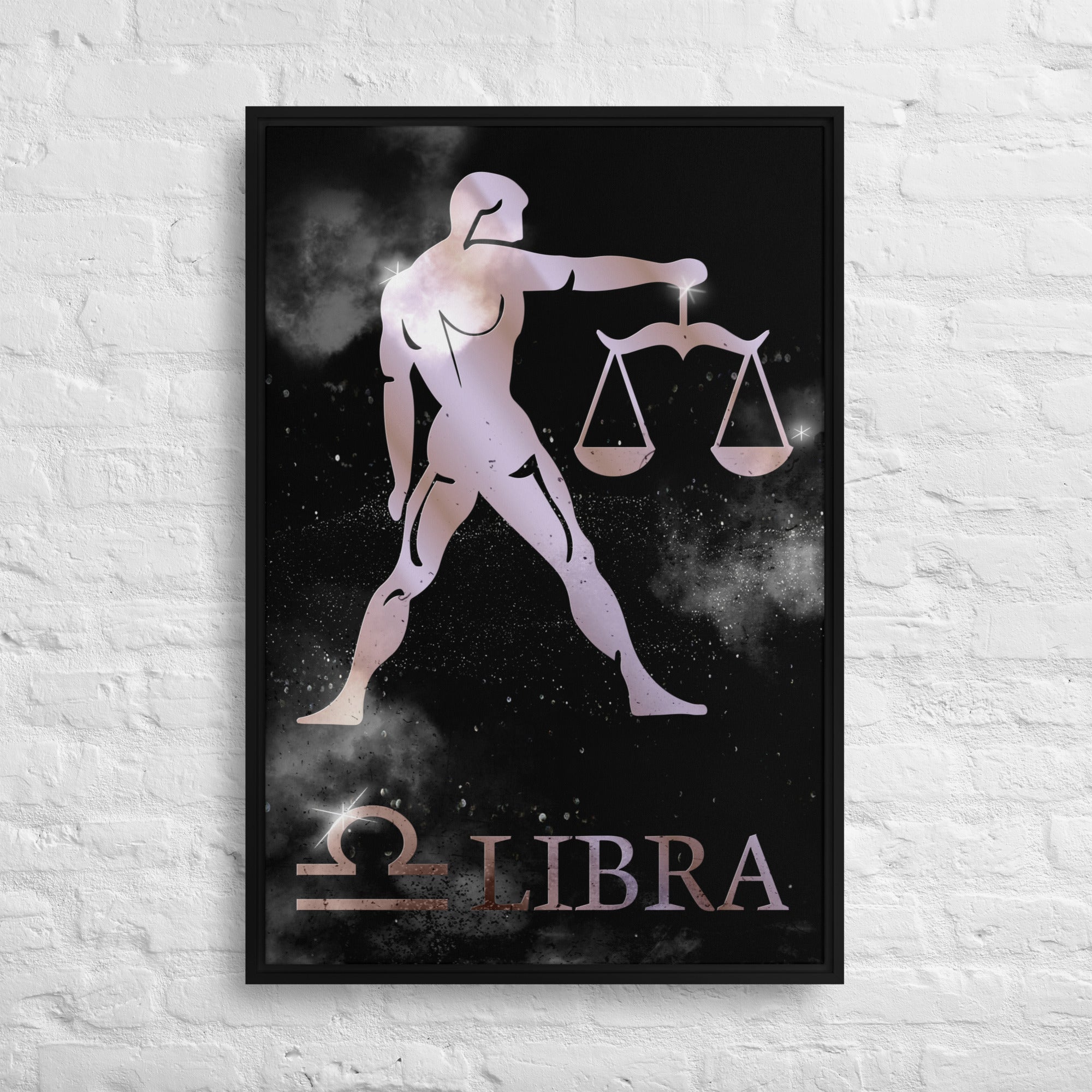 LIBRA POLISHED ROSE canvas on black