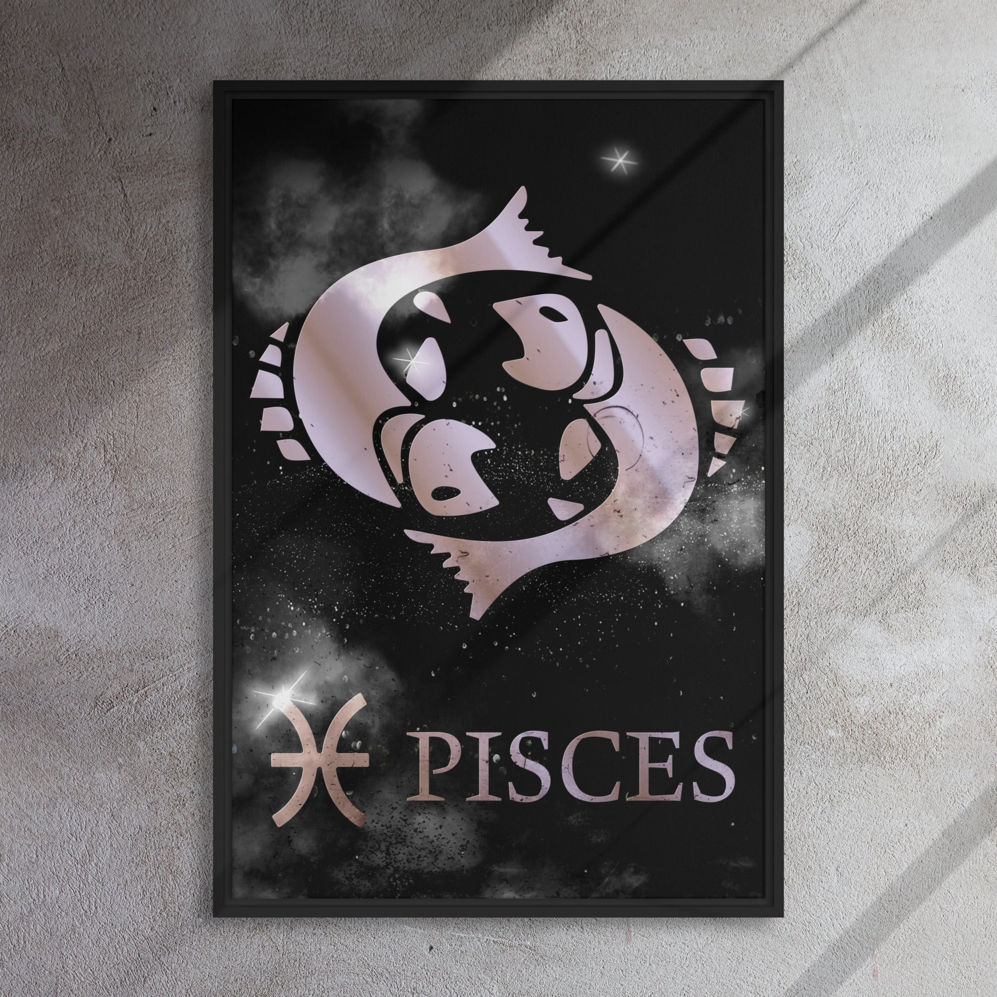 PISCES POLISHED ROSE canvas on black