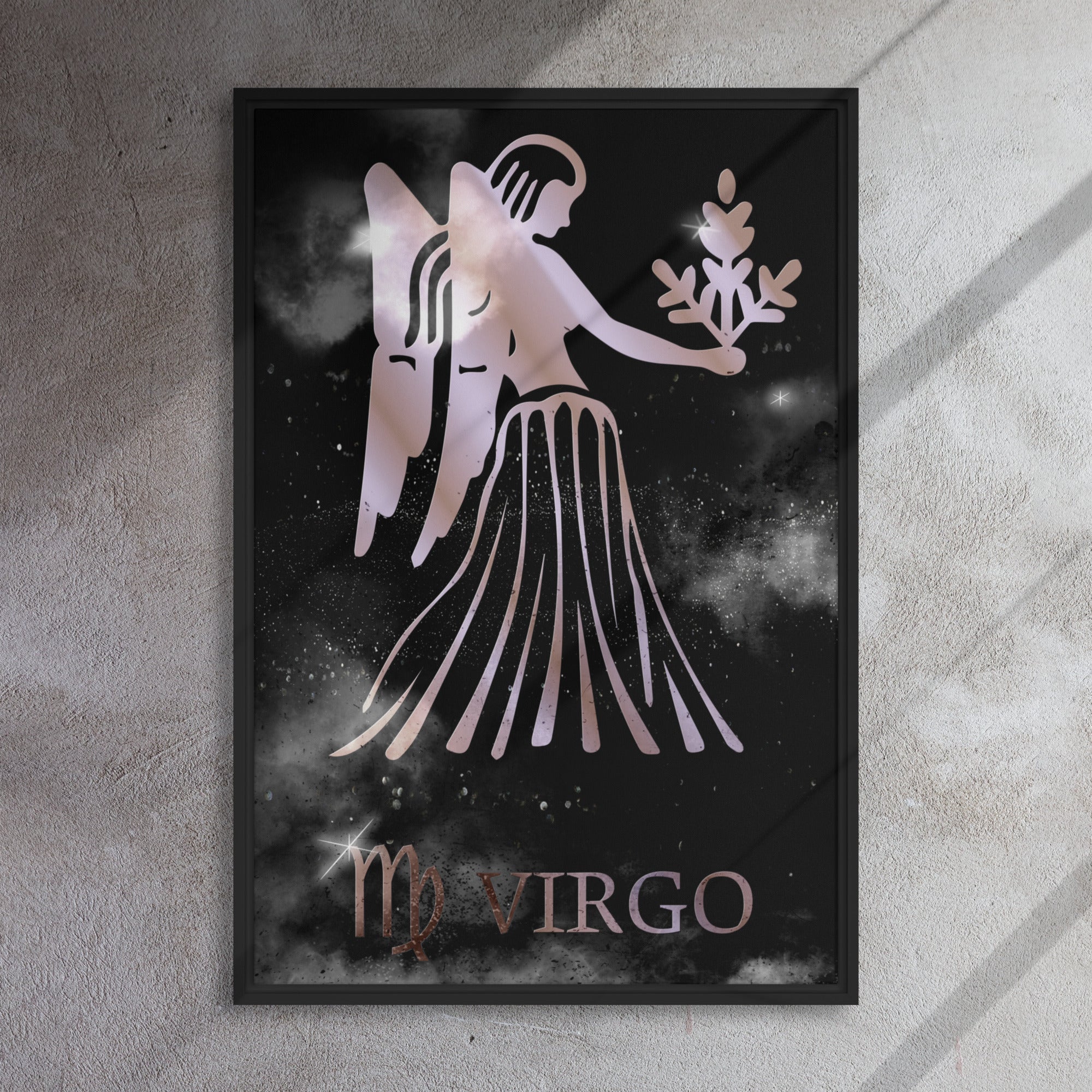 VIRGO POLISHED ROSE canvas on black