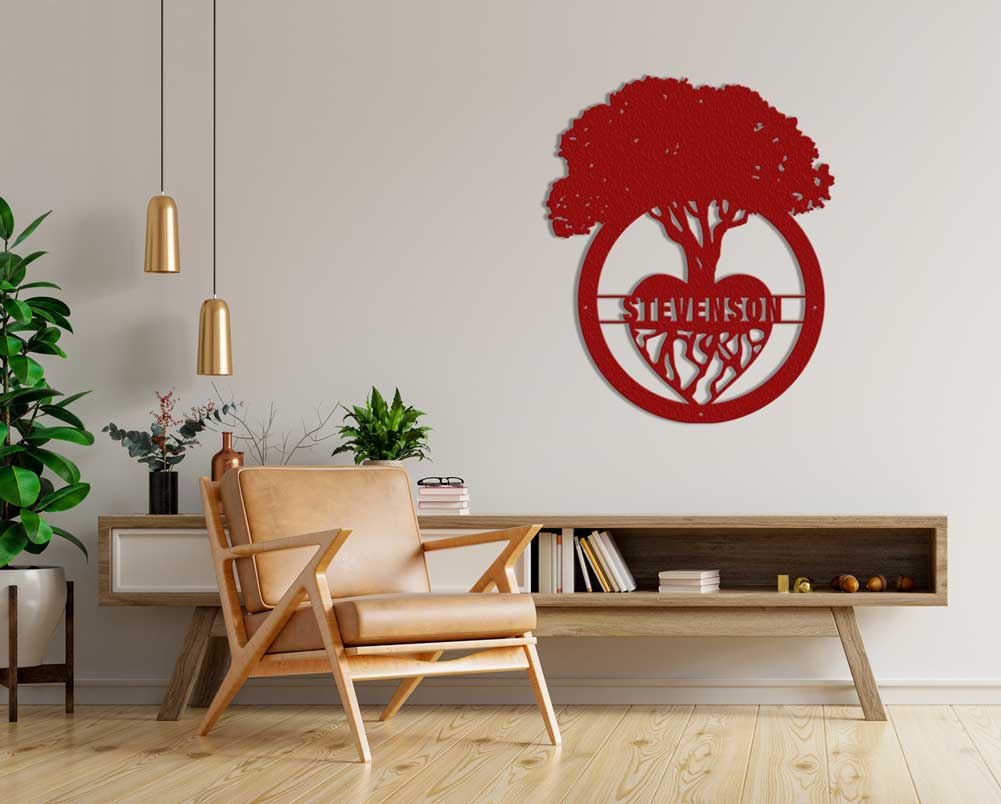 The Family Tree of Life Steel Monogram Sign (CUSTOMIZABLE)